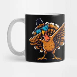 Dabbing Turkey Wearing Sunglasses Thanksgiving Day Mug